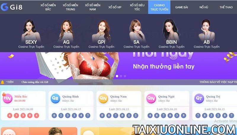 Trải nghiệm Casino tại Gi8