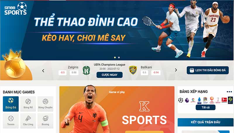 Cá cược thể thao Sin88