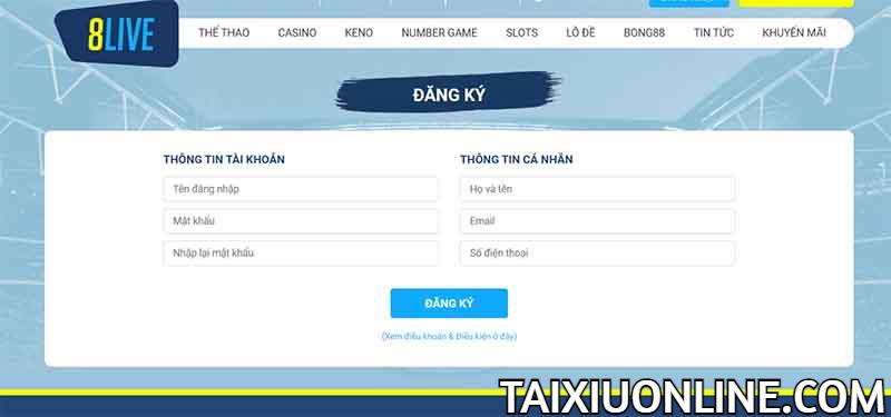 Đăng ký cá cược 8Live
