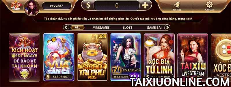 Kho game Zowin hấp dẫn